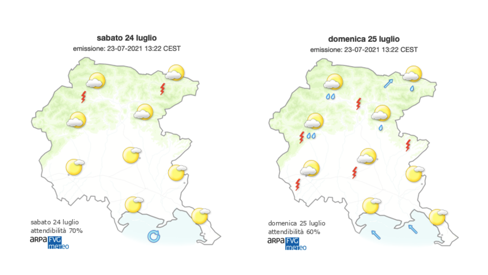 Immagine per Weekend di sole e tanto caldo sul Goriziano, da lunedì è attesa pioggia